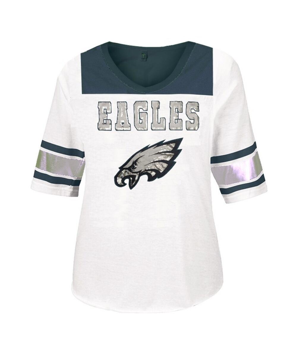 Philadelphia Eagles Women's NFL Touchdown Tee V-Neck T-Shirt